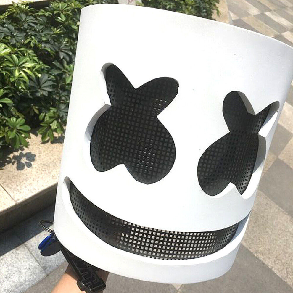 Halloween Dj Marshmello White Mask Helmet Costume Full Head Latex Prop Us Stock