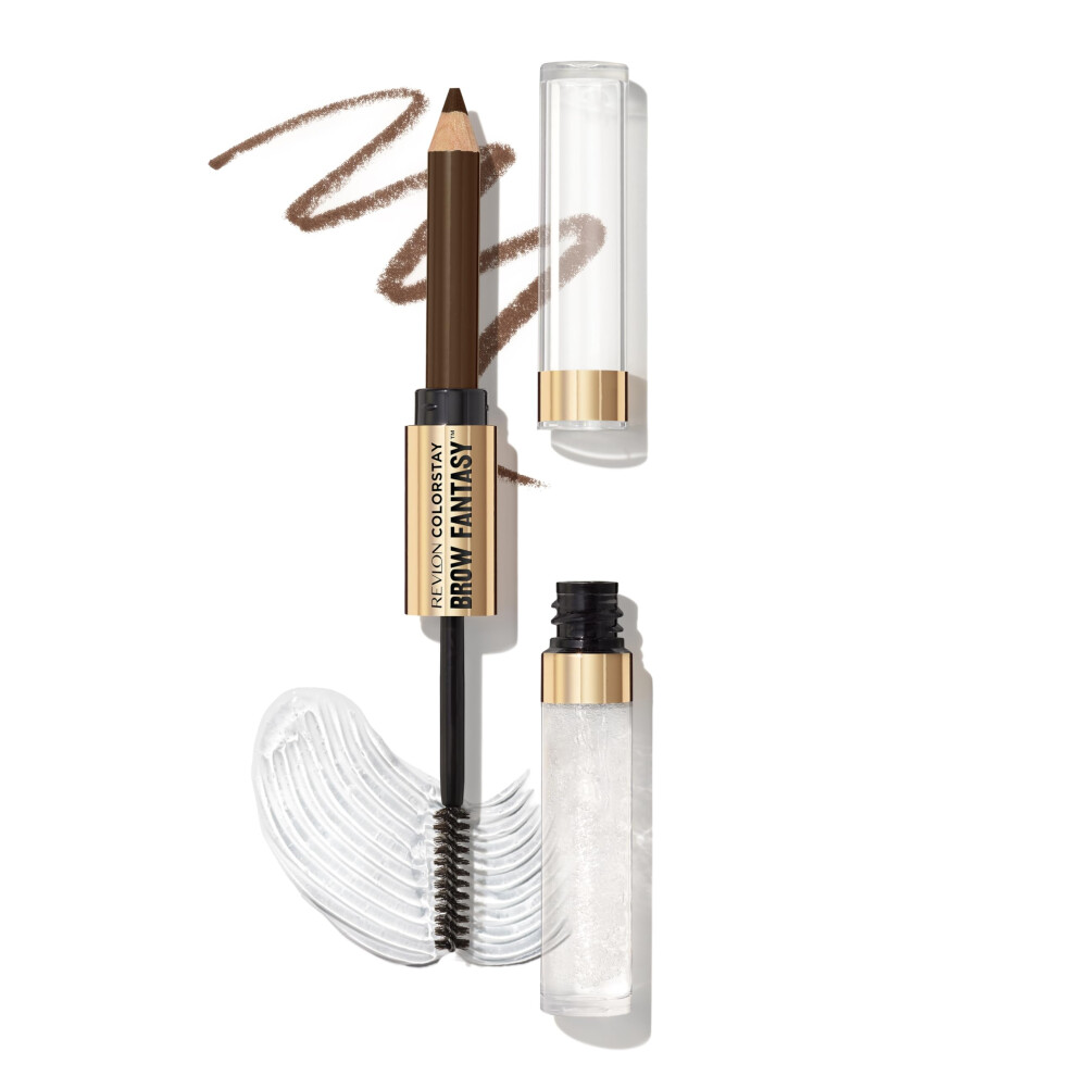 Revlon ColorStay Brow Fantasy  All In One Eyebrow Powder Pencil with Shaping Clear Gel  Gel Infused with Panthenol  Smudge-proof  16HR Visibly Full Br