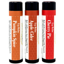 Sister Bees 100% natuurlijke bijenwas lippenbalsem - herfstlippenbalsemset 3-pack - appelcider, kersentaart en pompoenkruiden - hydrateert en herstel