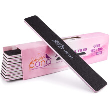 10PCS Jumbo Size PANA Professional Double Sided Nail Files - Black 180/180 Grit - Emery Board Nail Buffering File Manicure Pedicure Nail Polisher Wa