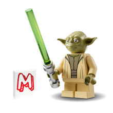LEGO Star Wars The Clone Wars minifiguur - Yoda met open mantel en groen lichtzwaard (75360)