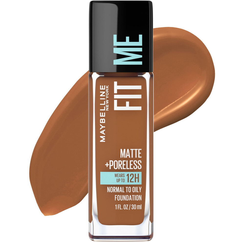 Maybelline Fit Me Matte + Poreless Liquid Oil-Free Foundation Makeup  Mocha  1 Count (Packaging May Vary)