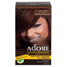 Adore Cream Permanente Haarkleur 707 Medium Kastanje verrijkt met Vitamine E & Alo?Vera 1 toepassing