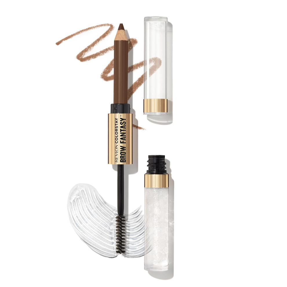 Revlon ColorStay Brow Fantasy  All In One Eyebrow Powder Pencil with Shaping Clear Gel  Gel Infused with Panthenol  Smudge-proof  16HR Visibly Full Br