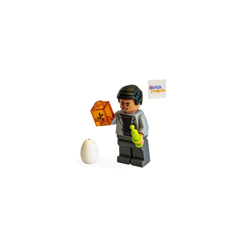 Lego Jurassic World: Dr. Wu Minifigure With Resin, Needle And Egg