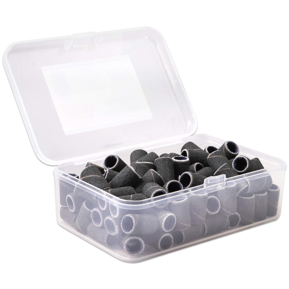 Pana Black 100 Pcs Large Nail Drill Bits Sanding Bands For Nail Drill 240 Coarse Grit - Nail File For Acrylic Nail Gel Manicures Pedicure