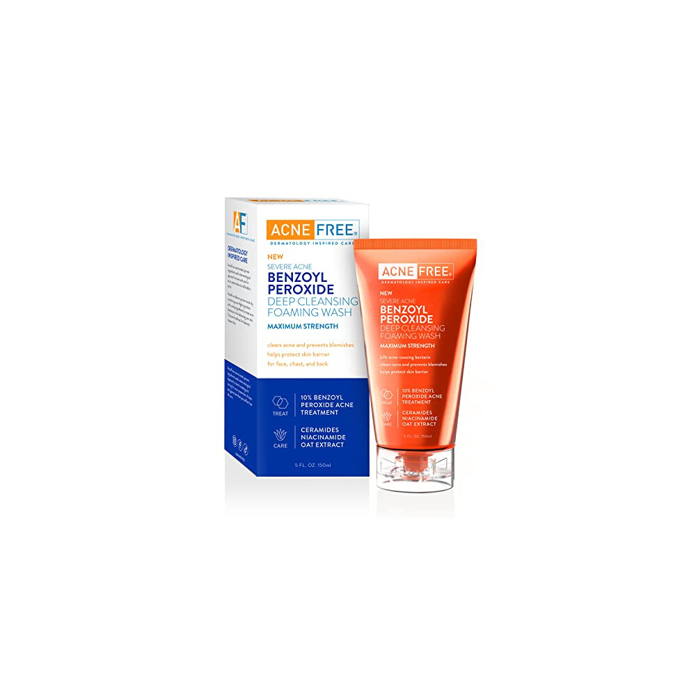 AcneFree Severe Acne 10% Benzoyl Peroxide Foaming Cleansing Wash  5 Ounce