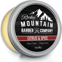 Rocky Mountain Barber Company Solid Cologne for Men - Citrus & Spice Scent - 2 Oz Size - Made with Coconut Oil  Shea Butter - Long-Lasting Scent