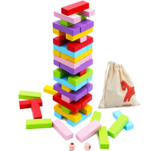 Szeld szrnyeteg fa sznes egymsra rakhat trsasjtkok ptokockk gyerekeknek fiknak lnyoknak 54 db fa kiegyenslyoz kocka Montessori jtk a