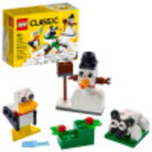 LEGO Classic Creatieve witte stenen 11012 bouwset; Speelgoedbouwset voor creatief spelen met 3 bouwidee?, waaronder een sneeuwpopschaap en een zeemee