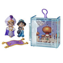 Disney Princess Idealne pary Jasmine Fun Aladdin Unboxing Zabawka z 2 lalkami Przenosna gablota i stojak dla dzieci w wieku 3 lat i wiecej