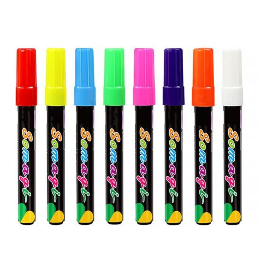 8Pcs Long Lasting Marker Pen Square Nib Convenient Liquid Chalk Highlighter Fluorescent