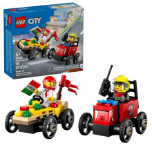 LEGO City Pizza versus brandweerwagen Raceautopakket - Bouwspeelgoed voor kinderen, jongens en meisjes vanaf 5 jaar - Cadeau voor verjaardagen en fee
