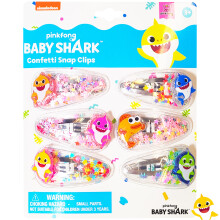 LUV HER Baby Shark Haarspeldjes voor meisjes 6-delige schattige haarspeldjes met favoriete Babyshark karakterbedeltjes Magische Confetti Haarspeldjes