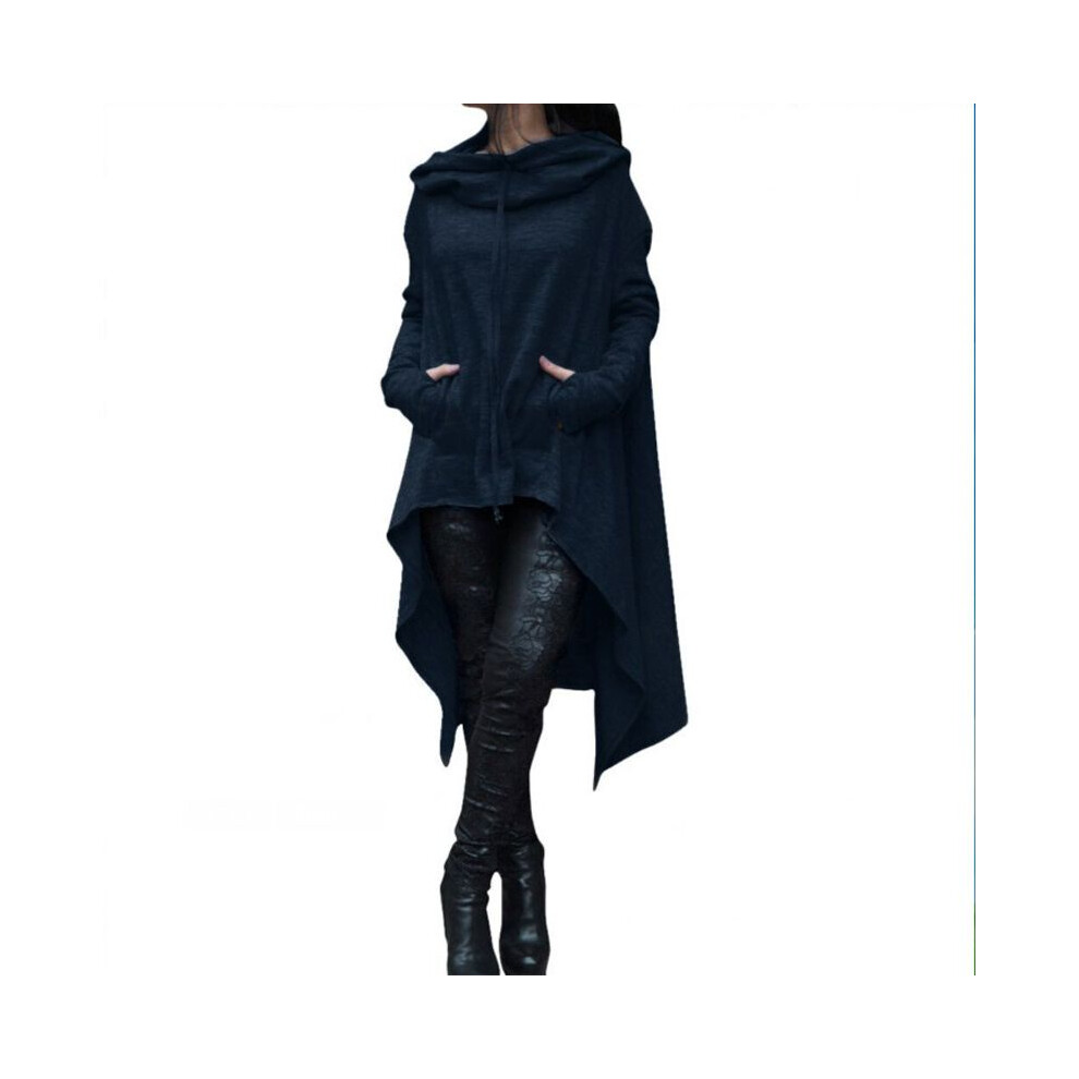 (NavyBlue,5XL)Veste pull longue à capuche sport S5xl mode femme neuve plus couleur unie