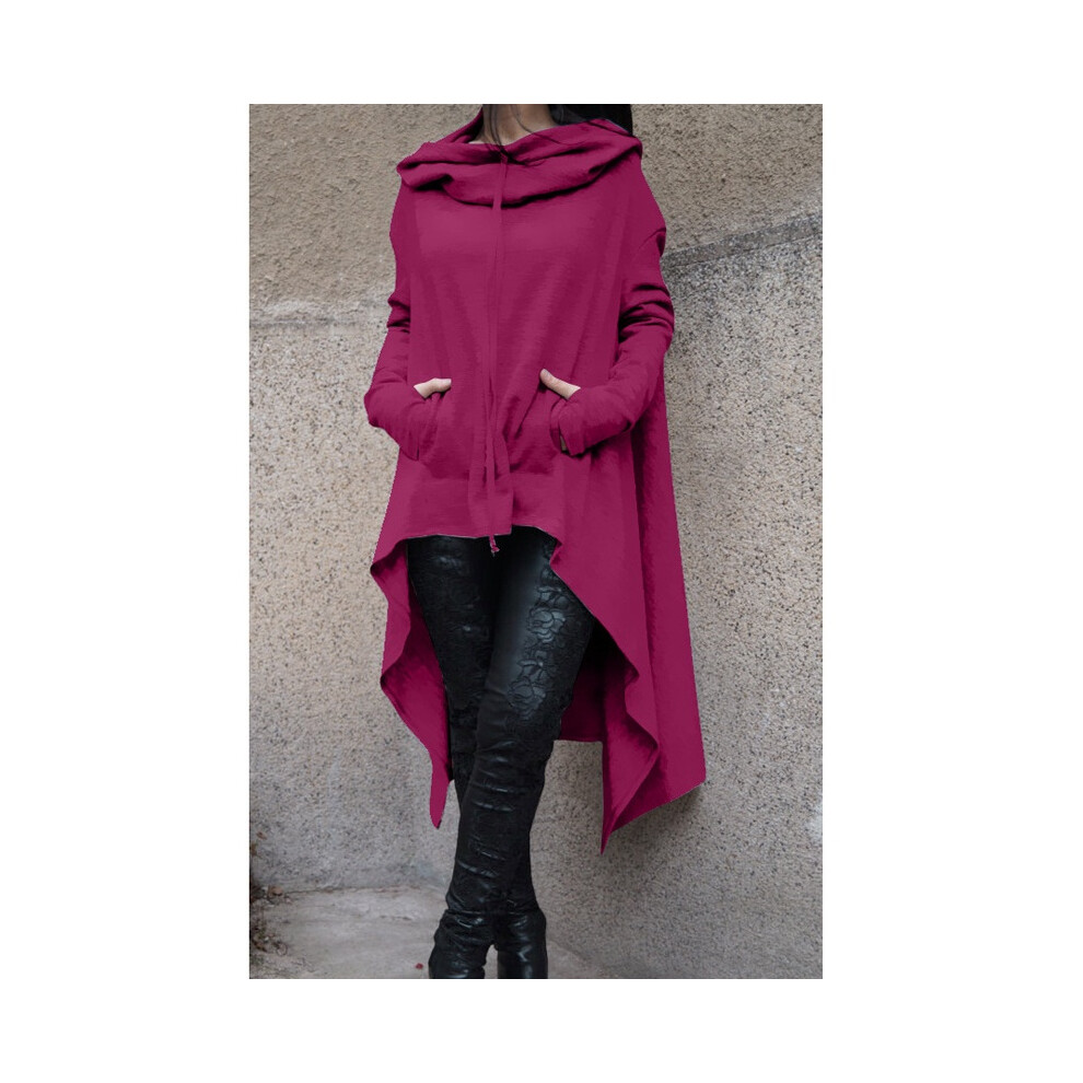 (Purple,L)Veste pull longue à capuche sport S5xl mode femme neuve plus couleur unie