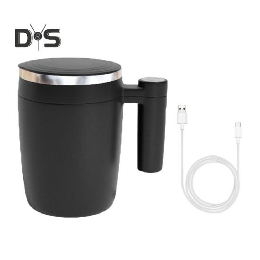 (black, 380ML) Electric Self Stirring Coffee Mug Usb Charging 380ml Magnetic Stirring Coffee Cup Automatic Rotatable Metal Mixing Cup For Home Office