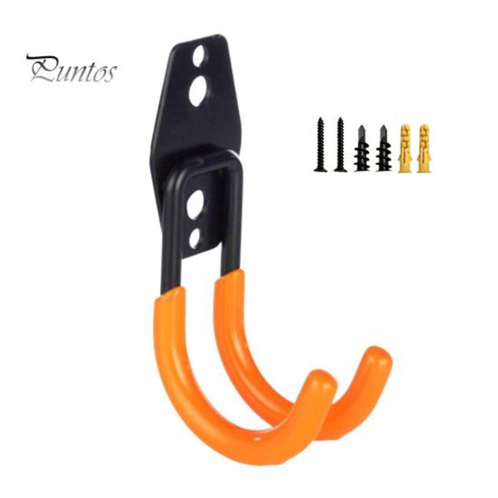 (orange, D) Heavy Duty Garage Hook With Screws Wall Mount Metal Utility Hanger Multi-functional Bike Ladder Garden Power Tools Organizer Hanging Storage Rack
