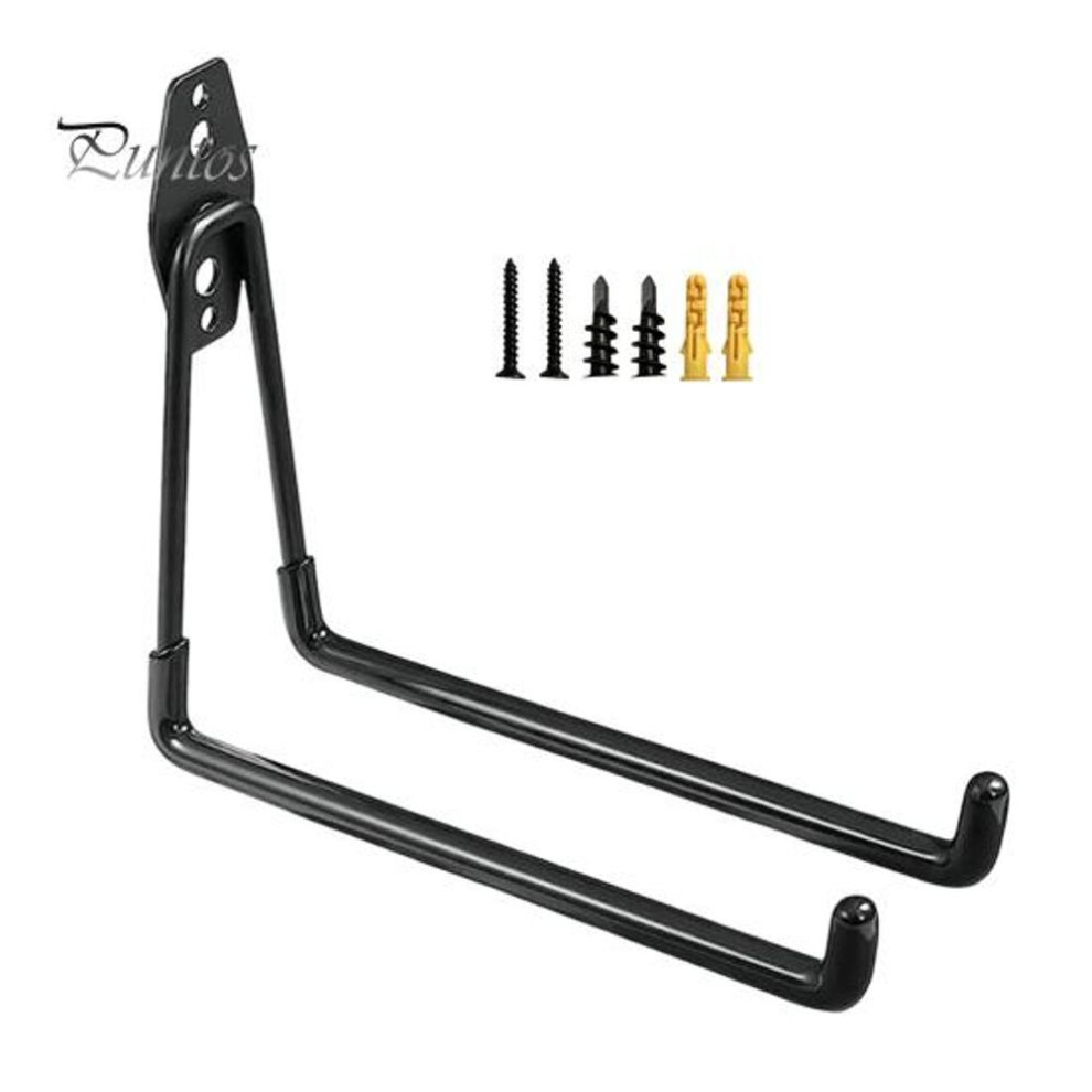 (black, C) Heavy Duty Garage Hook With Screws Wall Mount Metal Utility Hanger Multi-functional Bike Ladder Garden Power Tools Organizer Hanging Storage Rack