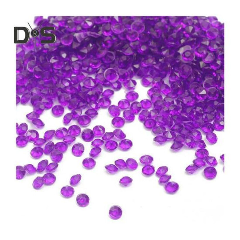 (purple) 1000pcs Acrylic Rhinestones Colorful Resin Faux Crystal Gems Diy Crafts Vase Fillers Weddings Home Table Decor