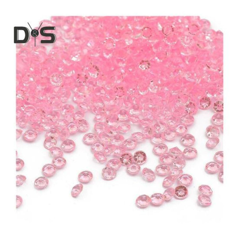 (pink) 1000pcs Acrylic Rhinestones Colorful Resin Faux Crystal Gems Diy Crafts Vase Fillers Weddings Home Table Decor