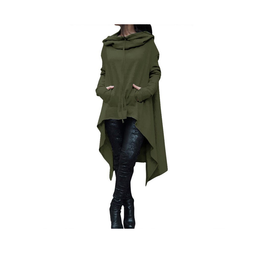 (ArmyGreen,3XL)Veste pull longue à capuche sport S5xl mode femme neuve plus couleur unie