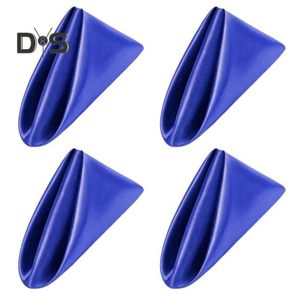 (royal blue) 4pcs Washable Napkins Set Reinforced Edges Vibrant Color Easy To Clean Reusable Napkins Party Dinner Decorations