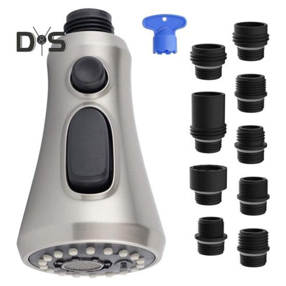 (as the picture, C) Faucet Head Replacement Rustproof Universal 3-Function Pull Down Kitchen Sink Faucet Sprayer Head Nozzle
