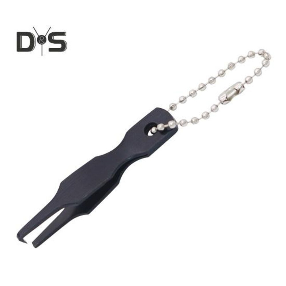 (black) Stainless Steel Ring Opener With Beaded Chain Portable Double Loop Ring Opening Tools Outdoor Fishing Accessories