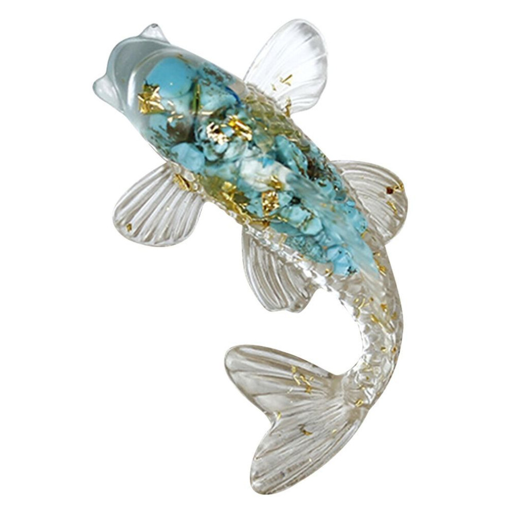 (as the picture, 4) Natural Crystal Gravel Fish Shape Ornaments Decorative Animal Mini Figurines Desktop Statue for Home Office Decorations