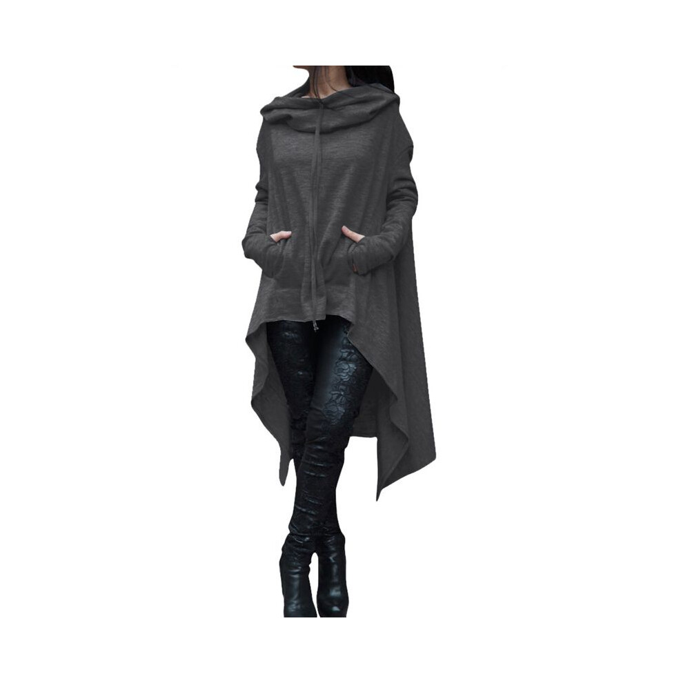 (DarkGray,3XL)Veste de sport pull long à capuche femme S5xl mode neuve plus couleur unie