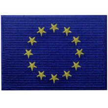 Euroopan unionin lippu, brodeerattu tunnus, EU:n Eurooppa, silitysrautainen, ompeltava kansainv linen kangasmerkki
