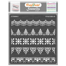 ?abloane de chenar ornamentate CrafTreat pentru pictura pe lemn, pnza, hrtie, ?esatura, podea, pere?i ?i gresie - chenaruri ornate - 6 x 6 inch