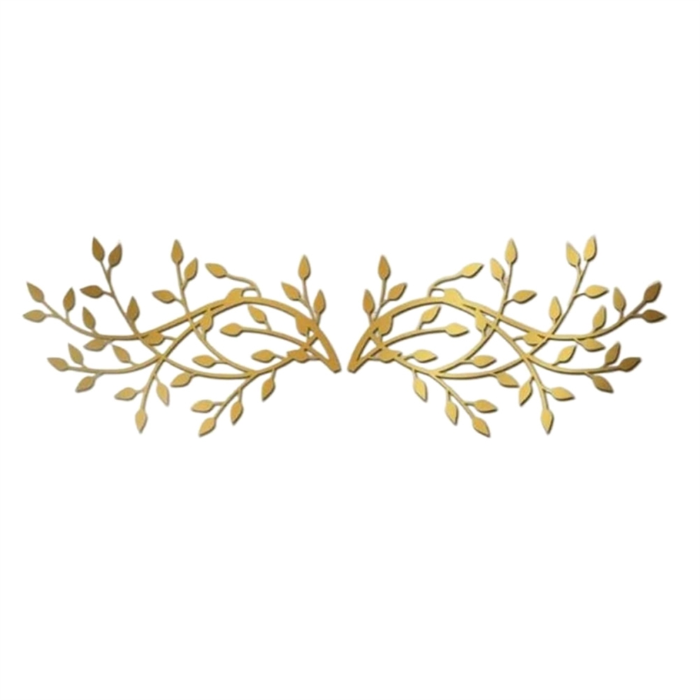 Branch Leaf Wall Hanging Decor Metal Iron Art Plant Olive Leaf Statue Wall Pendant Home Background Ornaments Sculpture C Typecat