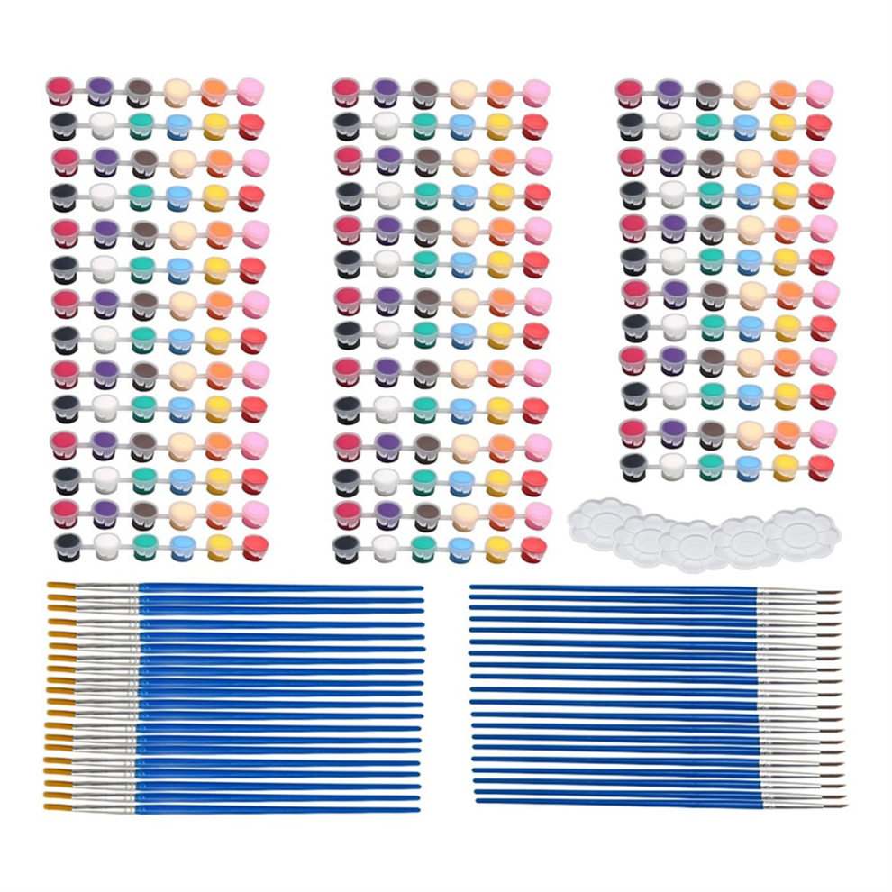 Set Di Pittura - 12 Colori Di Pittura Acrilica Fine E Appiccicosa - Pittura Lavabile E Facile Da Trasportare