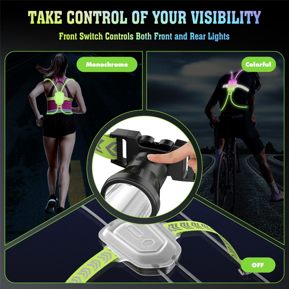 Gilet LED réfléchissant à 360 pour le sport en plein air, haute visibilité, sécurité, fibre optique, course nocturne, équitation, coloré