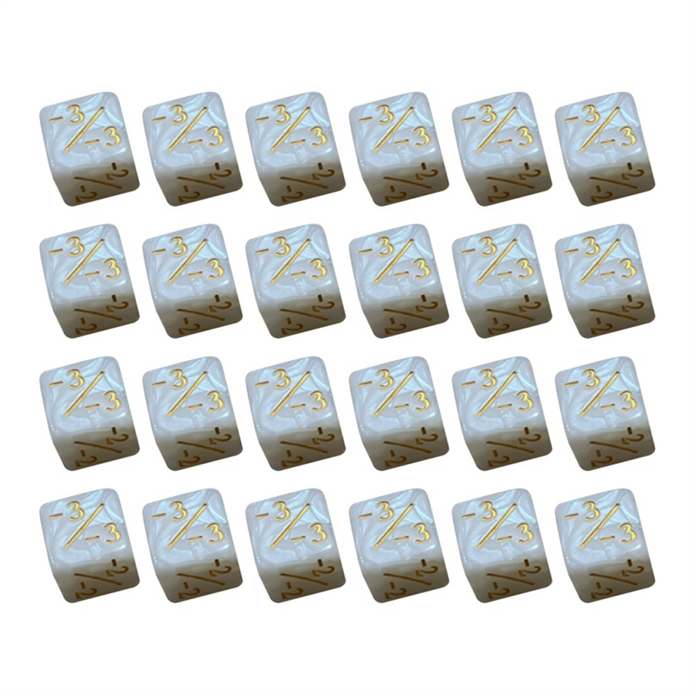 24Pcs Mtg Dice Counters Marker Tokens Acrylic Dice-Cubes +/- D6 Card Game Accessories Kids Learning Toys (White) White 4853482275796