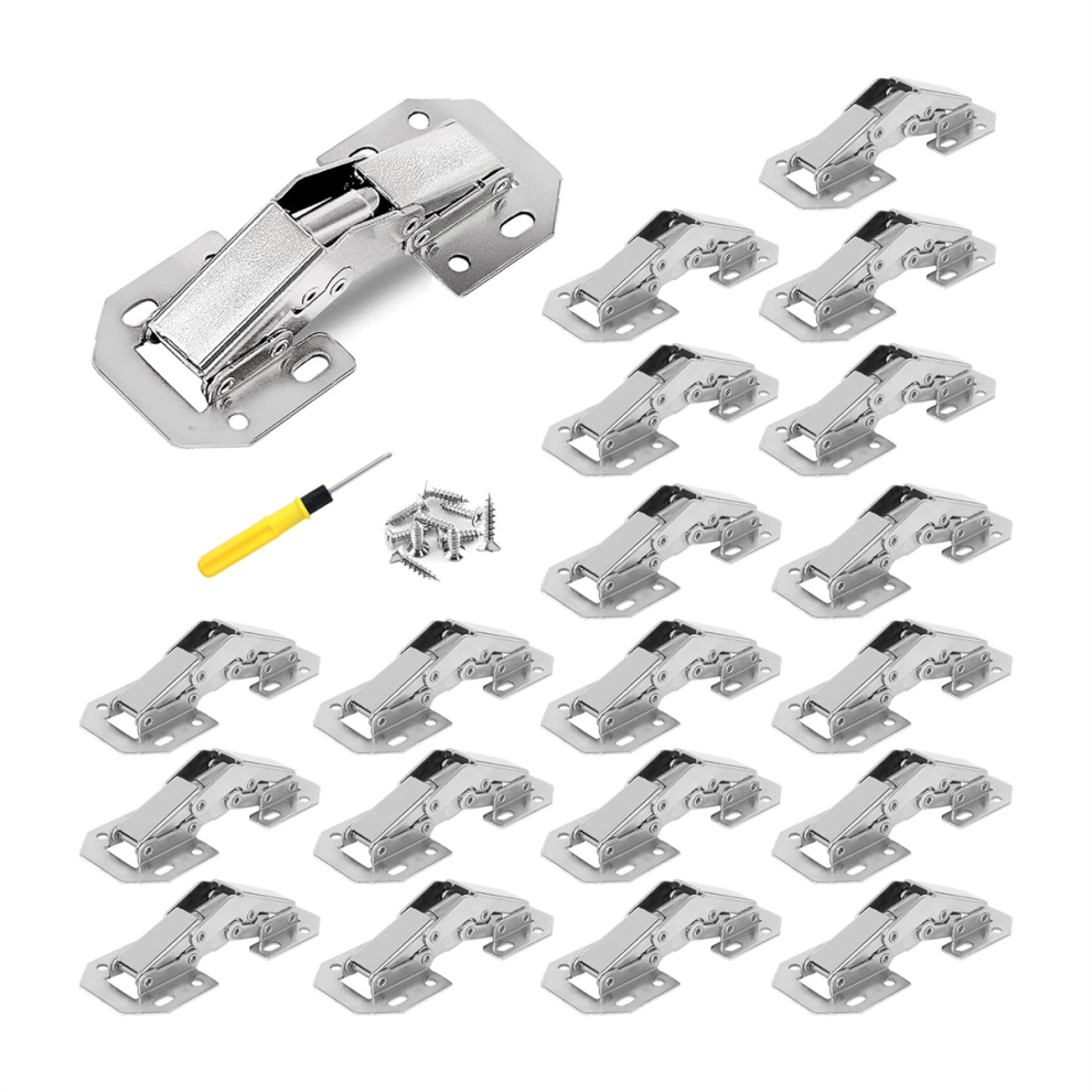 20 Pack 4Inch Hidden Kitchen Cabinet Hinges,Concealed Hinges,Easy to Install No Slotted Hinges,90 Degree Hinge