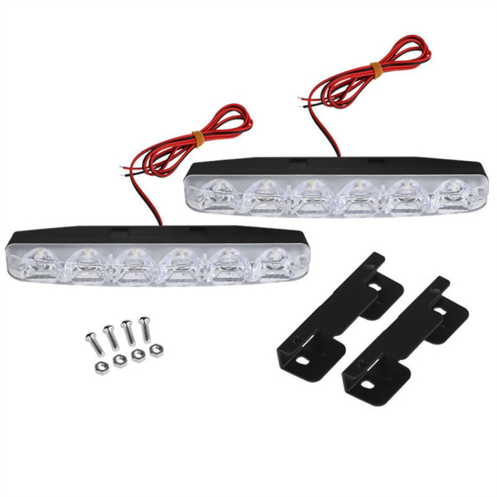 6 Led Super Bright Daytime Running Lights Car Center Grille Decorative Lights For General Car Lights Modification 4853482278469