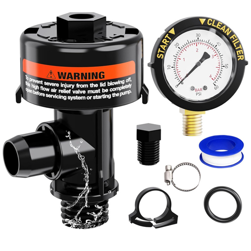 98209800 Pool Filter Pressure Gauge, Manual Bleed Valve Release Valve For Pool And Spa Filters 98209803 4853482279633