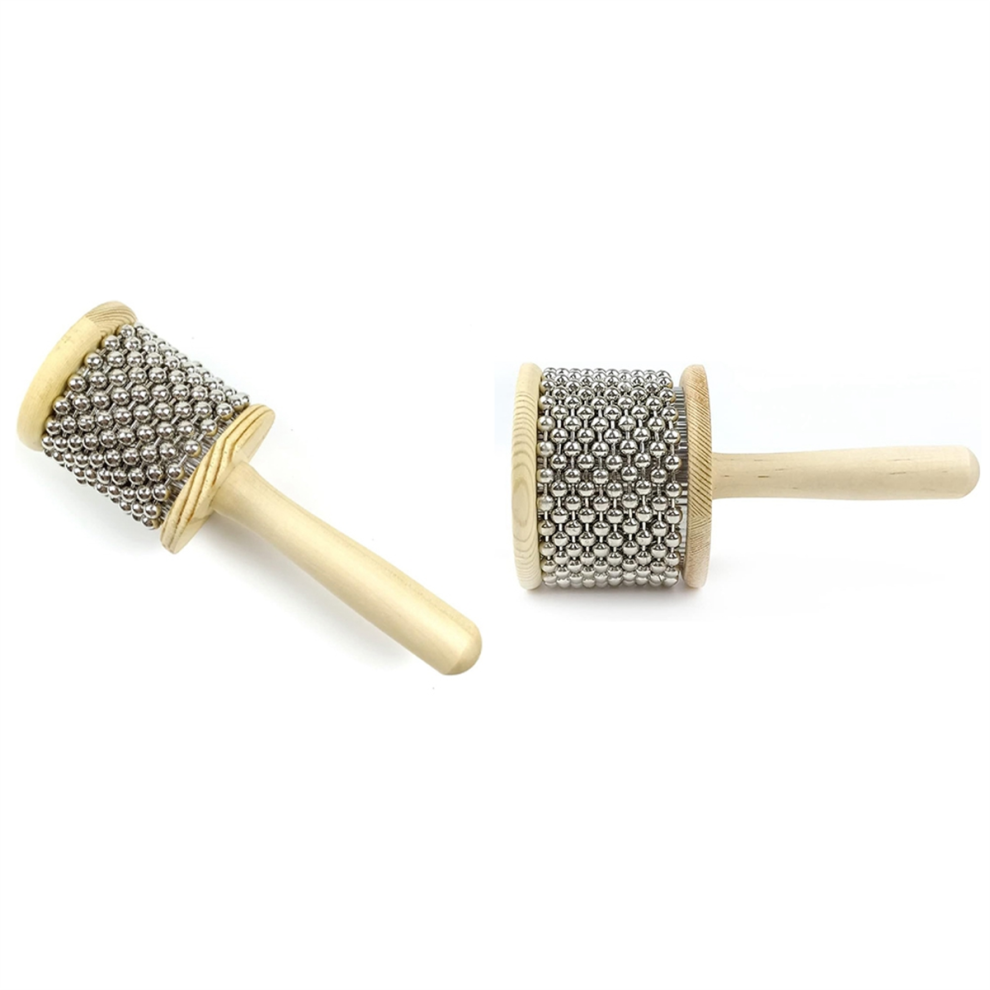 Kabasa In Legno Con Acciaio Inossidabile, Strumento A Percussione A Manovella Con Perline Metalliche Per Musica Per Banda Per Adulti
