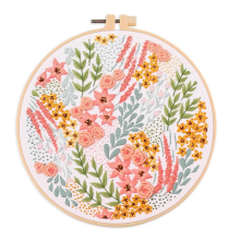Embroidery Kit for Beginners and Enthusiasts Includes Floral Landscape with Thread Needles,A