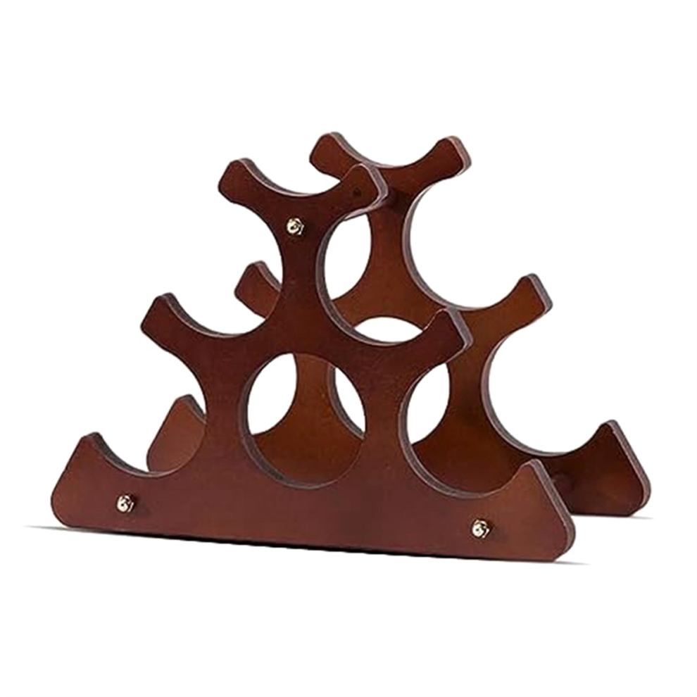 Casier à vin en bois, support de rangement pour 6 bouteilles, organiseur pour comptoir et table