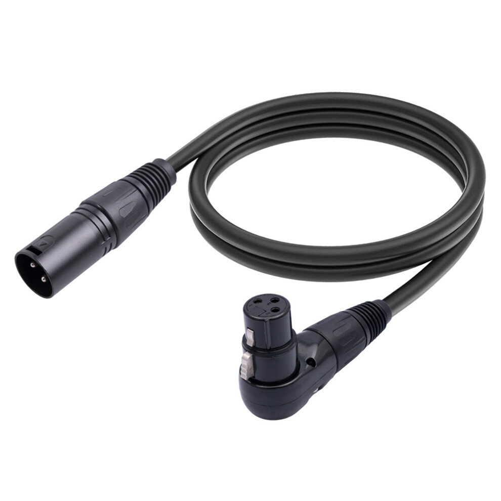 1Pcs Xlr Microphone Extension Cable Adapter 90 Degree Xlr Female To Straight Xlr Male 3-Pin Mic Cable 1.8M 4853482287096