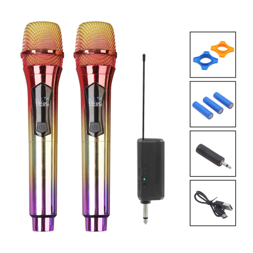 Microfono wireless, microfono dinamico portatile, sistema microfonico wireless con ricevitore ricaricabile C 2