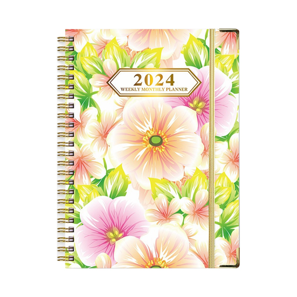 Agenda E Planner 2024 - Gennaio 2024 - Dicembre 2024, Planner Giornaliero Orario 2024, Carta Premium (Verde)