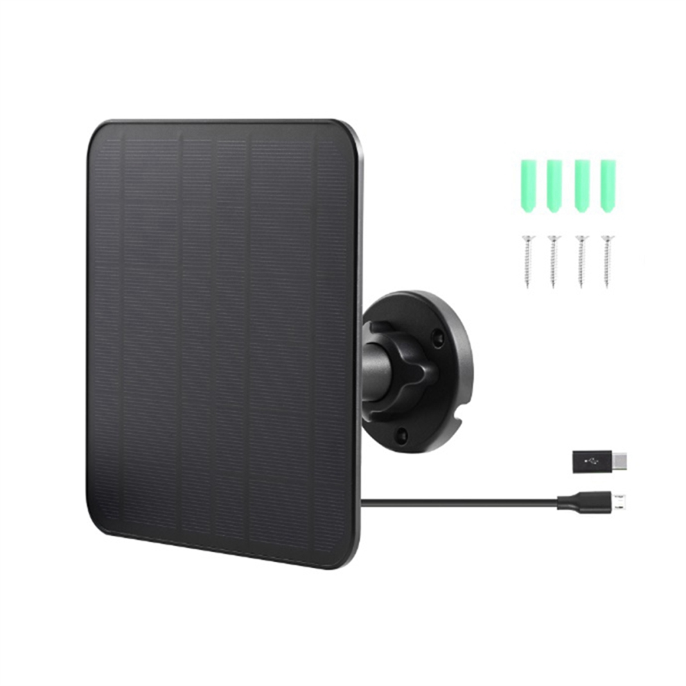 5V 5W Solar Panel with Cable Camera Solar Panel Charger 360Adjustable Mounting for Eufy, Ring
