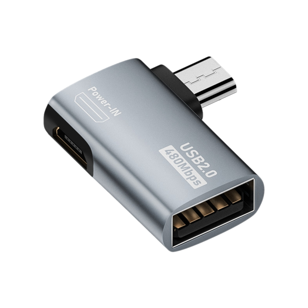 4K Otg Cable Adapter Power Supplied Micro-Usb To Usb With Angle Design. Suitable For Tablet, Tv(Right) 4853482299464
