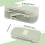 Green Large Capacity Pencil Case with Zipper, 4-Compartment Folding Telescopic Design, Polyester, 21.5x9.5cm 3