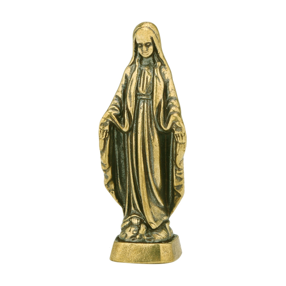Statue en laiton, cadeau catholique, statues de la Sainte Mère pour décoration de voiture, de maison, de bureau, de tableau de bord
